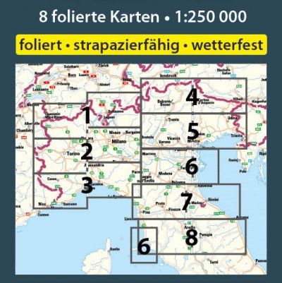 Blattschnitt Folymaps Italien-Nord