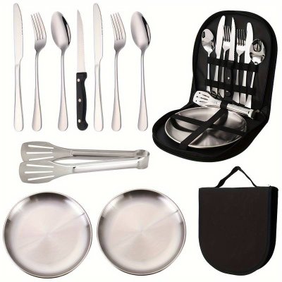 Camping Geschirr-Set Steel 11-teilig