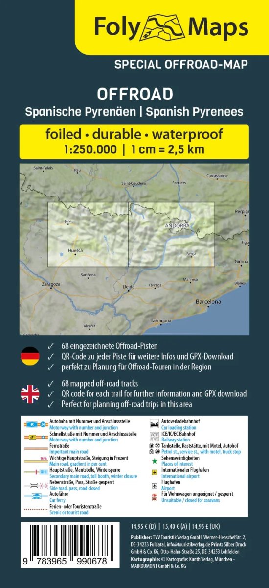 FOLYMAPS Spezialkarte Offroad Spanische Pyrenäen