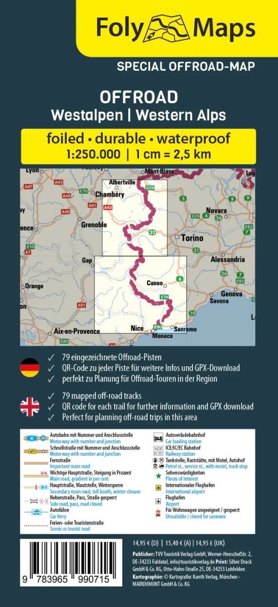 FOLYMAPS Spezialkarte Offroad Westalpen