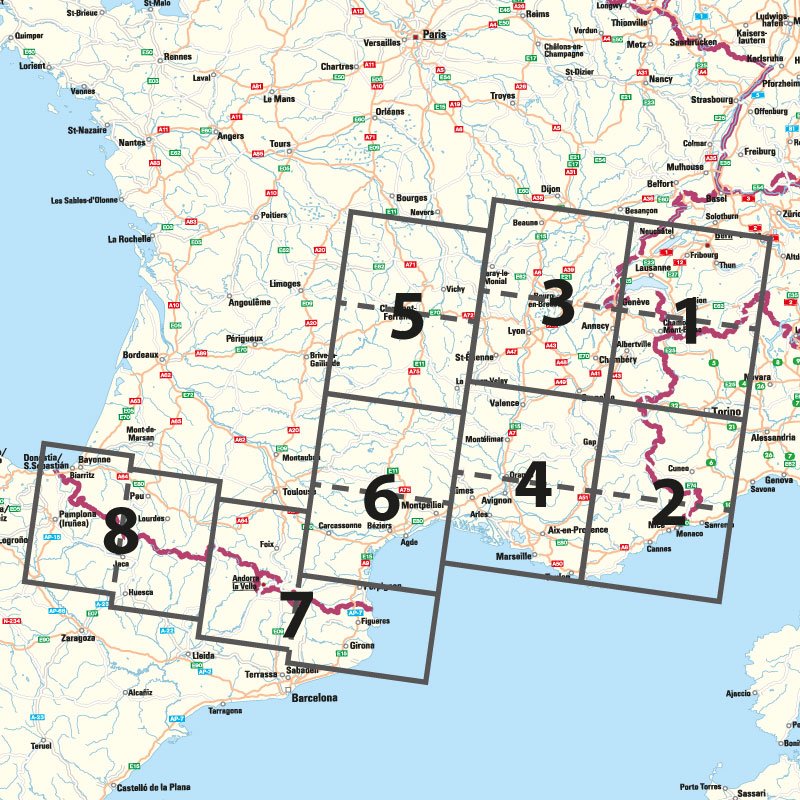 Blattschnitt Folymaps Frankreich-Süd